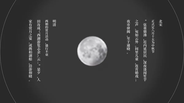 简约风黑色线条中秋节日汇报PPT模板