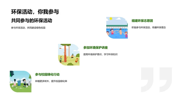 环保行动在校园PPT模板