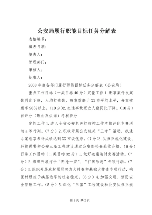 公安局履行职能目标任务分解表.docx