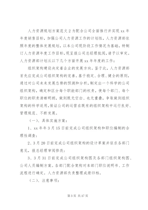 人力资源规划方案范文.docx