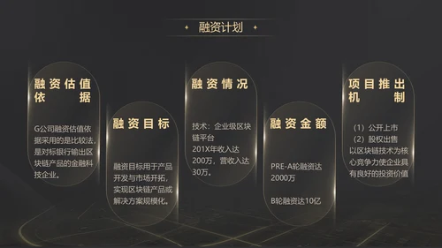 黑金质感项目战略商业计划书通用PPT模板