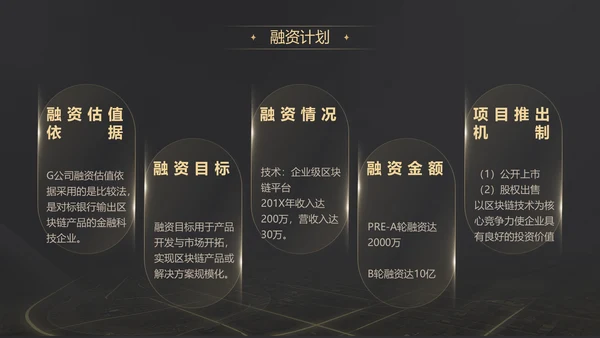黑金质感项目战略商业计划书通用PPT模板