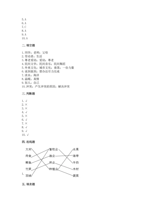 2023部编版四年级下册道德与法治期末测试卷精品加答案.docx