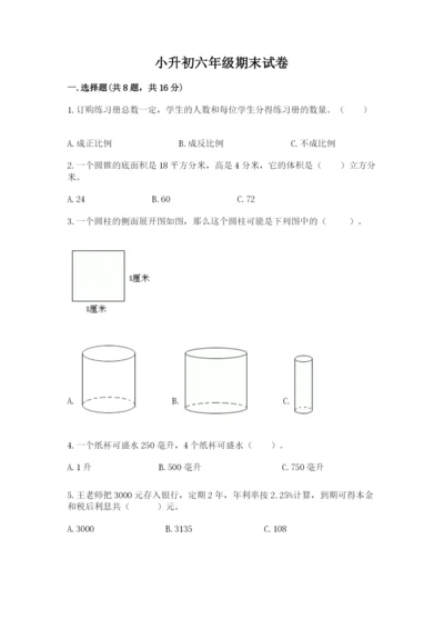 小升初六年级期末试卷带答案（新）.docx