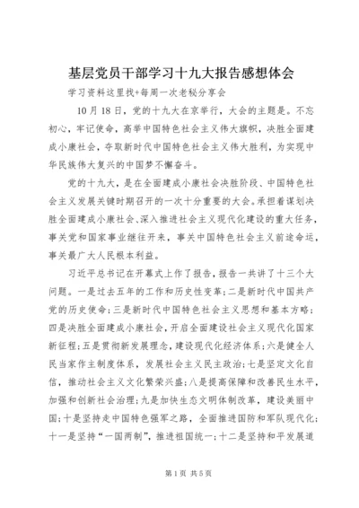 基层党员干部学习十九大报告感想体会 (2).docx