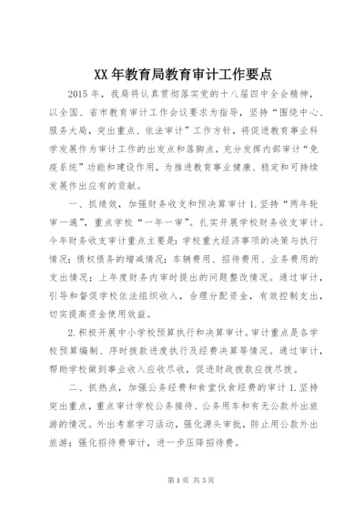 XX年教育局教育审计工作要点.docx