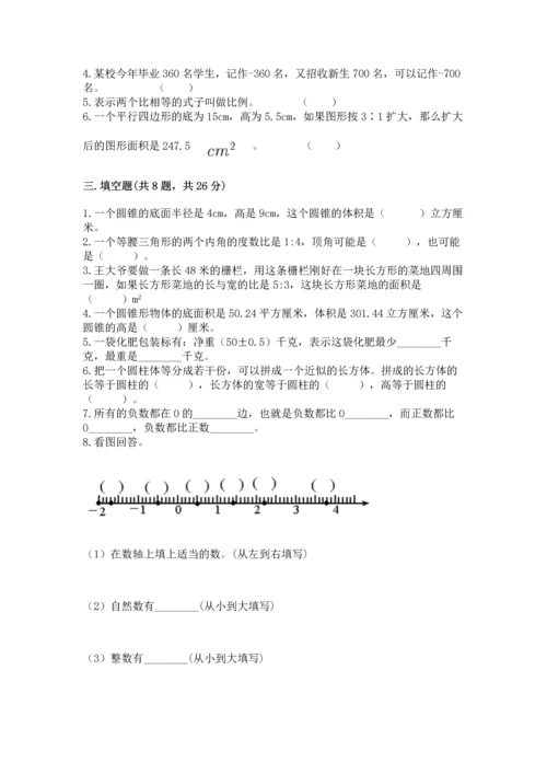 人教版六年级下册数学期末测试卷精品（历年真题）.docx