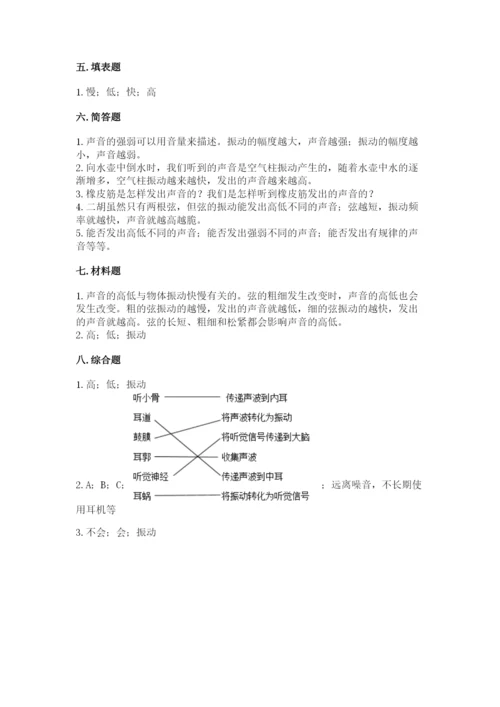 教科版科学四年级上册第一单元《声音》测试卷【重点】.docx
