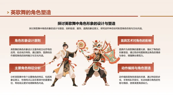 红色中国风非遗文化英歌舞的传承与创新PPT模板
