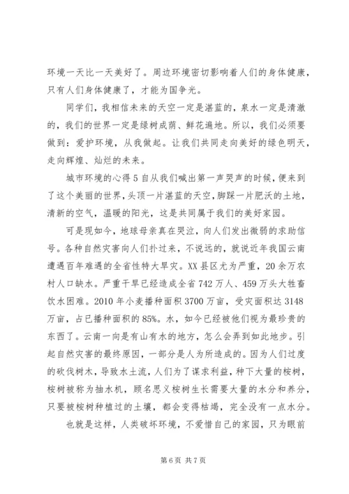 城市环境的心得感想范文.docx