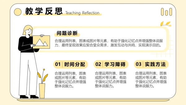 黄色插画风英语汇报PPT模板