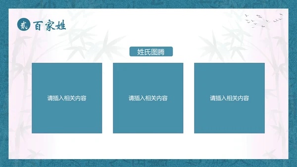 百家姓华夏民族姓氏起源姓氏PPT课件中国传统文化