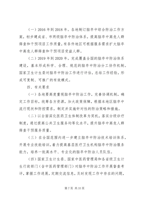 脑卒中综合防治方案.docx