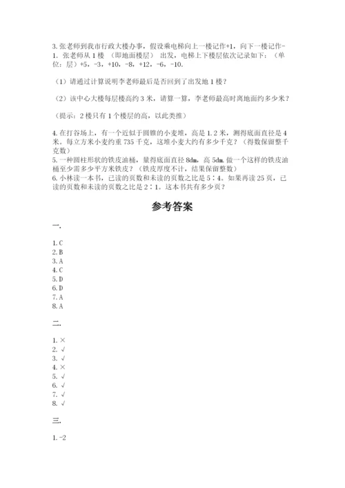 苏教版数学小升初模拟试卷含答案（培优b卷）.docx