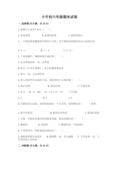 小升初六年级期末试卷附参考答案【能力提升】.docx