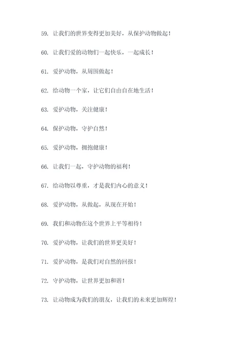 动物朋友宣传标语大全