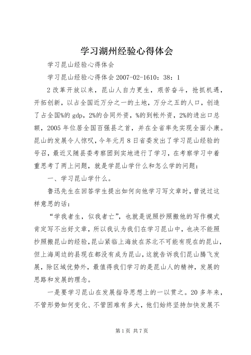 学习湖州经验心得体会 (3).docx