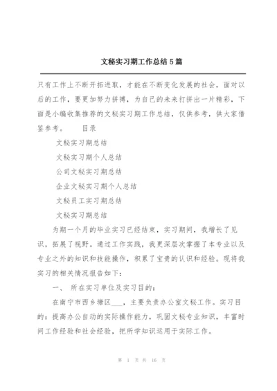 文秘实习期工作总结5篇.docx