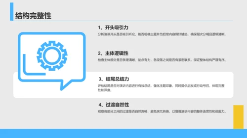 蓝色商务风英语演讲比赛评分标准解析PPT模板