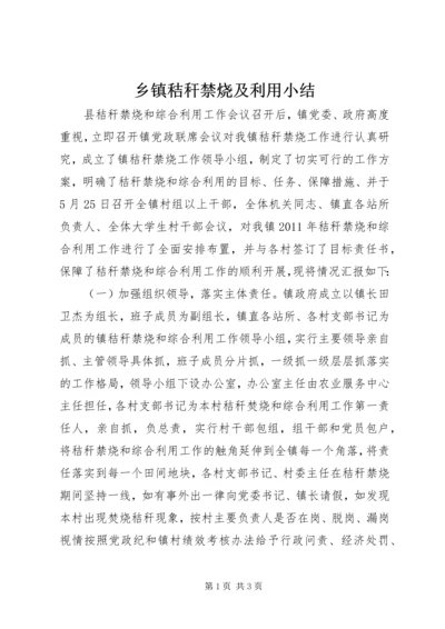 乡镇秸秆禁烧及利用小结.docx