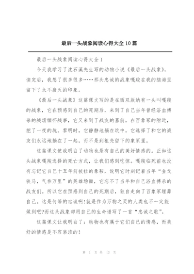 最后一头战象阅读心得大全10篇.docx