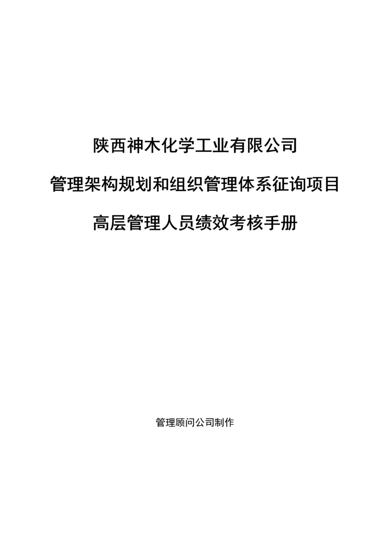 化学工业有限公司高层管理人员绩效考评标准手册.docx