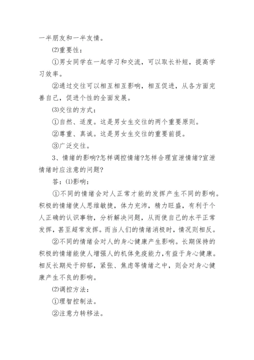 关于初一政治下册知识点总结（精华版）.docx
