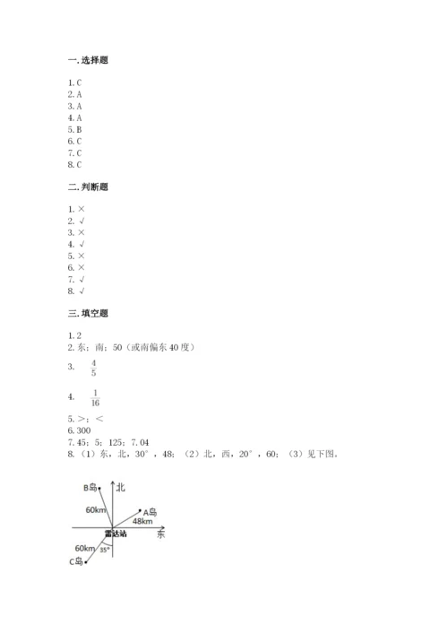 人教版六年级上册数学期中测试卷含答案（实用）.docx