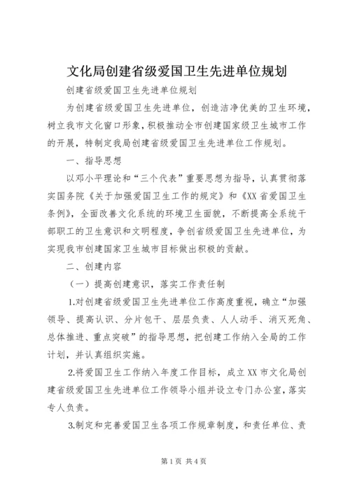 文化局创建省级爱国卫生先进单位规划.docx