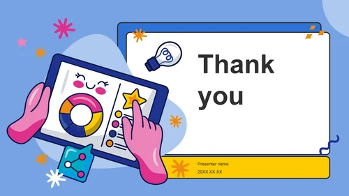 蓝色卡通风项目成果展示PPT主题