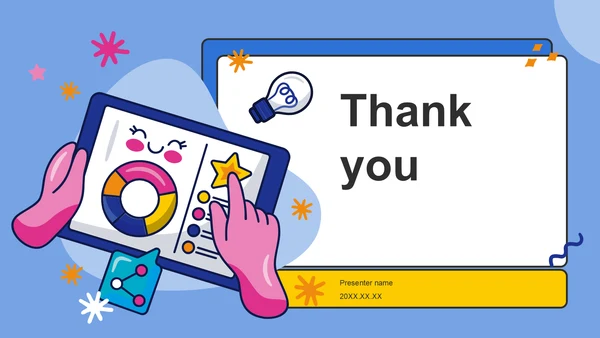 蓝色卡通风项目成果展示PPT主题