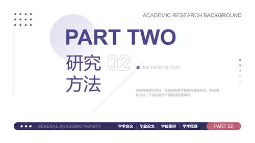 长春花蓝简约通用学术汇报PPT模板