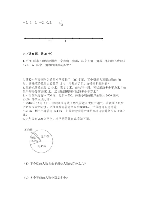 小学六年级数学摸底考试题附参考答案【黄金题型】.docx