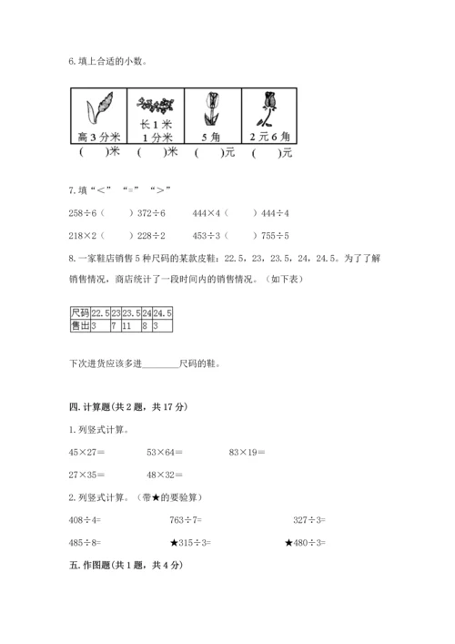 人教版三年级下册数学期末测试卷（必刷）.docx