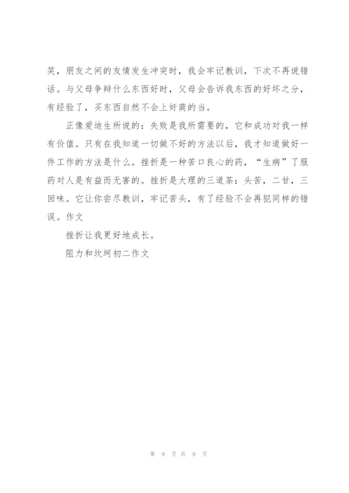 阻力和坎坷初二作文5篇.docx