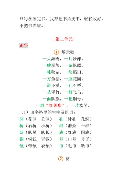 部编版二年级上册语文期末知识点汇总(共59页)