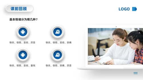 蓝色微粒体情绪ABC理论PPT模板宣传PPT动态PPT