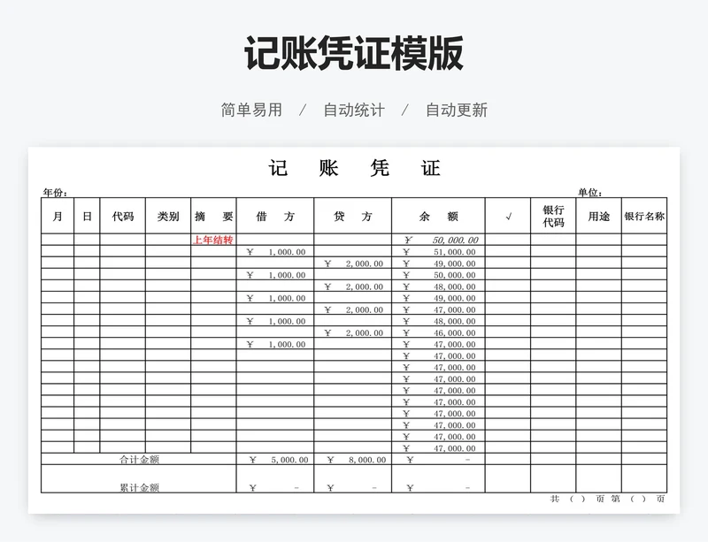 记账凭证模版