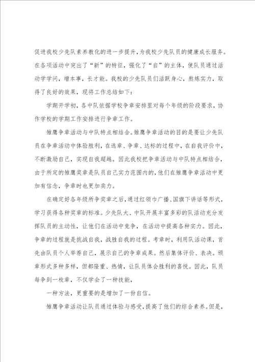 雏鹰争章活动总结