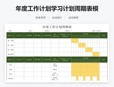 年度工作计划学习计划周期表模版