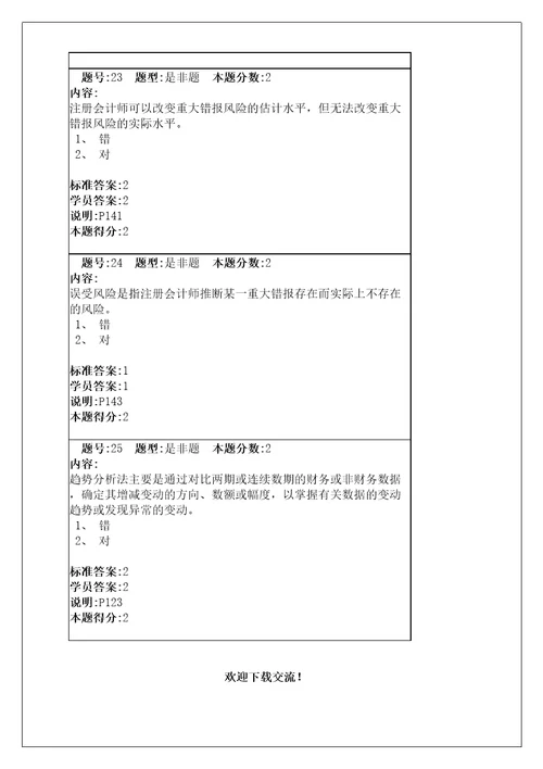 审计学网络教育满分作业