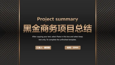 黑金商务项目总结PPT模板