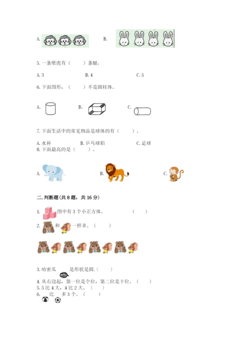 人教版一年级上册数学期中测试卷【各地真题】.docx