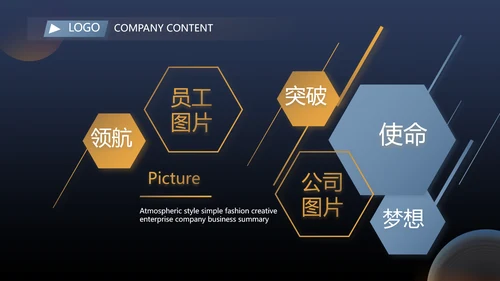 蓝色大气企业公司宣传简介动态PPT