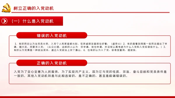 端正入党动机争做一名合格党员PPT党课