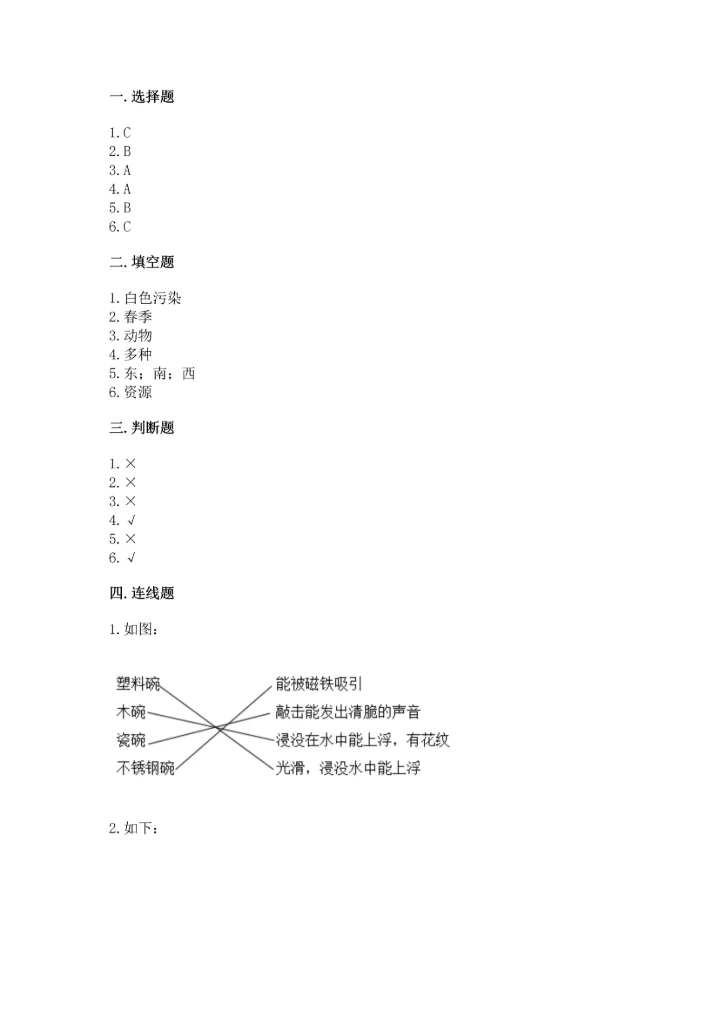 教科版二年级上册科学期末测试卷精品（全优）.docx