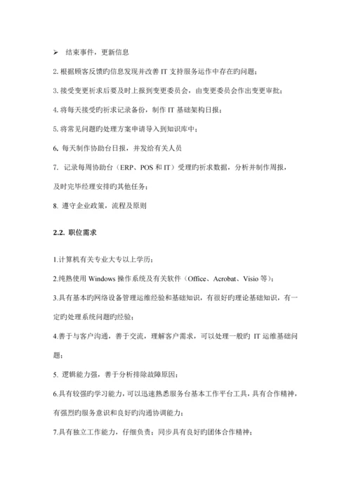 帮助台支持岗位职责说明书.docx