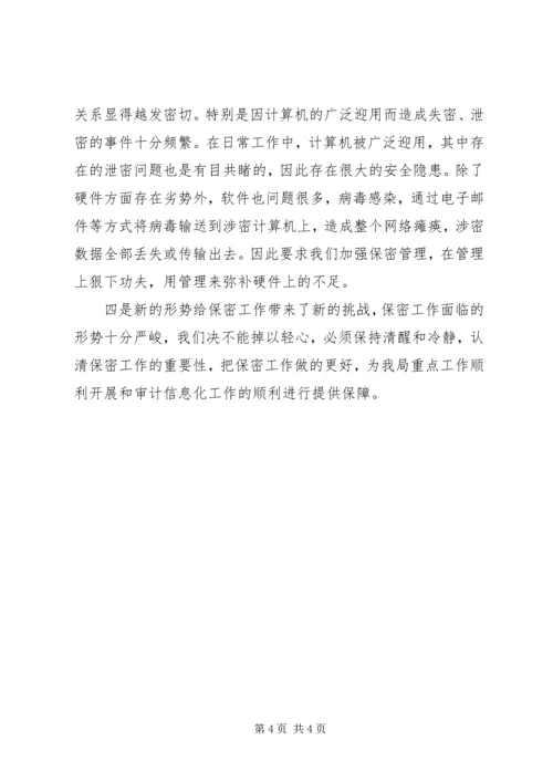 学习保密法心得体会20XX年.docx