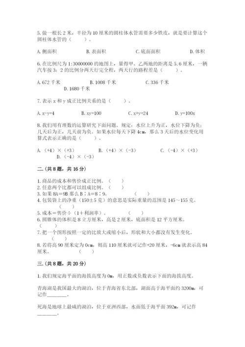 小学数学六年级下册竞赛试题及参考答案【典型题】.docx