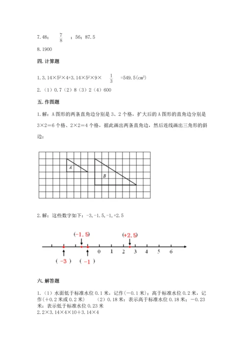 最新人教版六年级下册数学期末测试卷（考点梳理）.docx